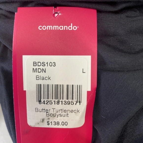 NEW COMMANDO Womens Butter Very Soft Turtleneck Bodysuit Size L Black - Picture 11 of 11